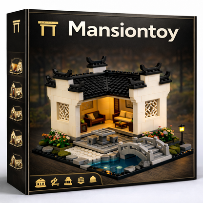Oriental Courtyard Pavilion Building Set